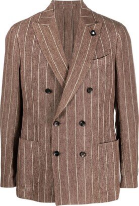 Stripe-Print Single-Breasted Blazer