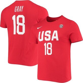 Women's Chelsea Gray Usa Basketball Red Name and Number Performance T-shirt