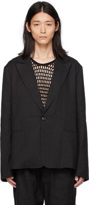 Black Single-Breasted Blazer-AF