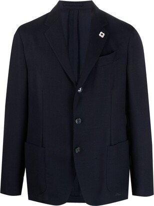 Long-Sleeve Wool Blazer