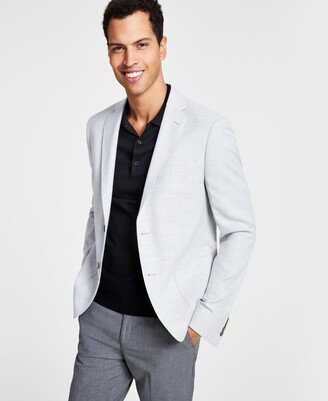 Men's Solid Colored Slim-Fit Soft Sport Coat - Heather/grey