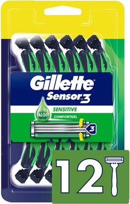 Sensor3 Sensitive Men's Disposable Razors - 12ct