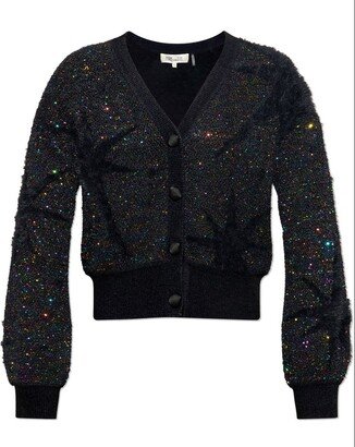 Sequin-Embellished Knit Cardigan