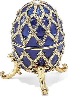 Curata Pewter Crystals Gold-Tone Enameled Grand Royal Blue