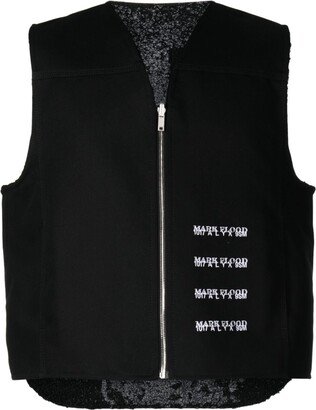 Slogan-Pattern Embroidered Vest