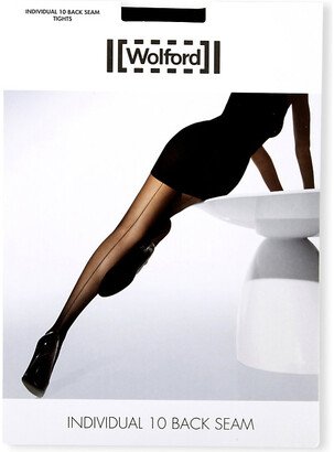 Womens Black Individual 10 Back-seam Tights