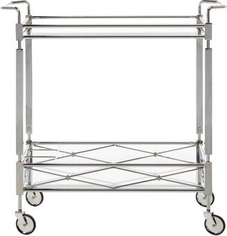 Ingrid 2 Tier Bar Cart - Chrome/Tempered Glass