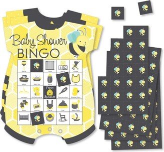 Big Dot of Happiness Honey Bee - Picture Bingo Cards and Markers - Baby Shower Shaped Bingo Game - Set of 18