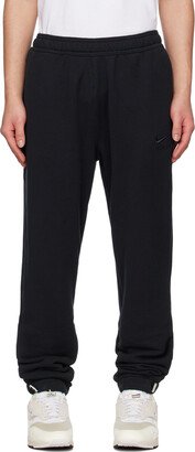 Black Embroidered Lounge Pants-AC