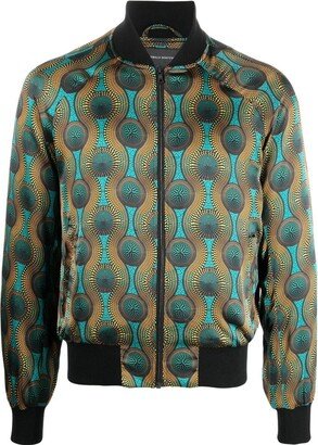 OZWALD BOATENG Printed silk bomber jacket