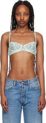 Blue Scalloped Bra