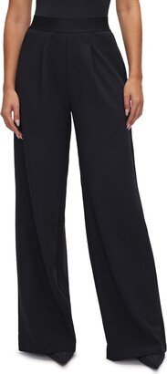 Bonded Wide Leg Pull-On Trousers