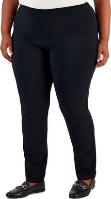 Plus and Petite Plus Size Ponte High-Rise Pull-On Pants, Created for Macy's