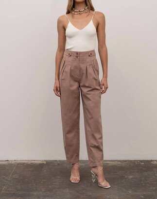 Pleated Highwaist Pant In Dusty Pink