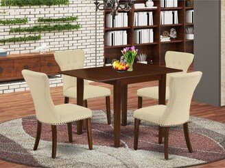 5-Pc Kitchen Table Set - Rectangular Table and 4 Parson Chairs with Button Tufted Back