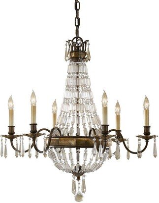 Netlighting Bellini 6 Light Chandelier British Bronze Finish E14