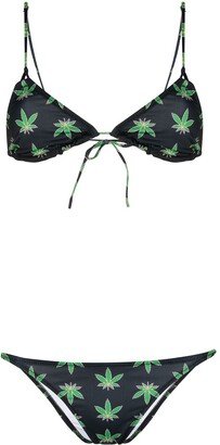 Cannabis print bikini