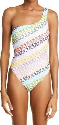 Knit Lace One-Shoulder One-Piece Swimsuit