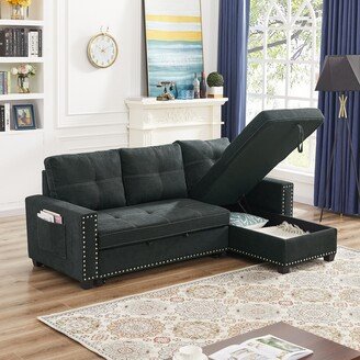 RASOO L-Shaped Storage Sectional Sleeper Sofa