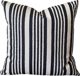 Black Cream Stripe Pillow Cover Contemporary Textured Double Sided Pillows For Couch Bed Throw All