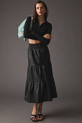The Somerset Collection by Anthropologie The Somerset Maxi Skirt: Faux Leather Edition-AA