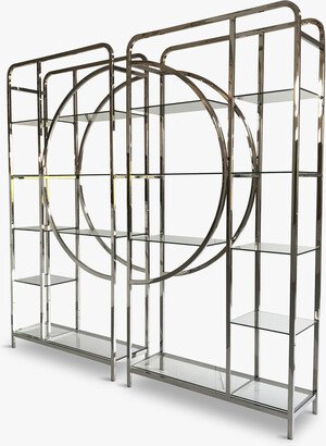 Libra Interiors Set of 2 Decadence Gatsby Stainless Steel Shelving Unit