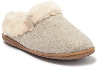 Sweater Knit Faux Fur Lined Mule