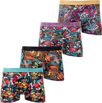 Pesail Pack of 8 Men's Boxer Shorts Made of Cotton and Modal Men's Retro Shorts Underwear Underwear Funny Designs