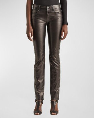 Dakota Metallic Leather Pants