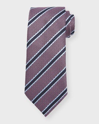 Men's Geometric Stripe Silk Tie