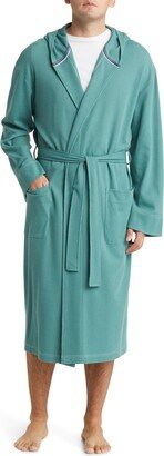 Microgrid Hooded Cotton Blend Robe