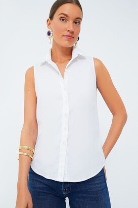 The Shirt by Rochelle Behrens White Sleeveless Essentials Shirt