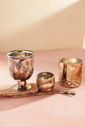 Etched Metallic Votives, Set of 3