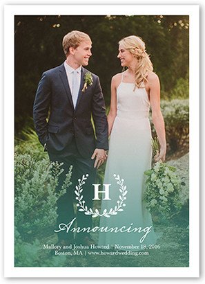 Wedding Announcements: Announcing Matrimony Wedding Announcement, Green, Matte, Signature Smooth Cardstock, Square