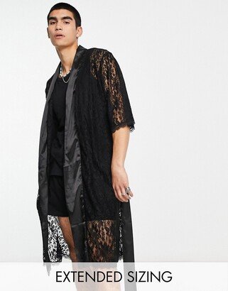 robe in black lace - part of a set