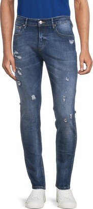 Skim High Rise Distressed Super Slim Fit Jeans