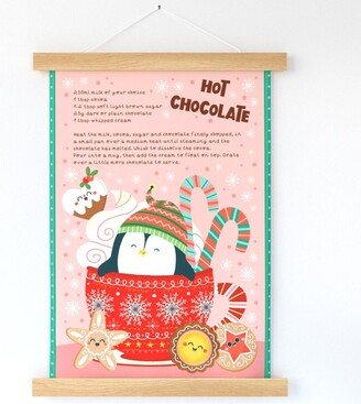 Christmas Recipe Wall Hanging - Hot Chocolate By Angela Sbandelli Holidays Printed Tea Towel With Wooden Hanger Spoonflower