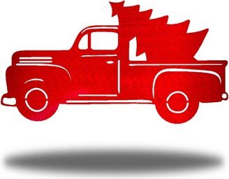 Christmas Truck Metal Hanging Wall Art