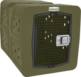 Dakota 283 G3 Large Ventilated Framed Pet Kennel w/Ultra-Secure Lock, Easy-Grip Handle & Keyed Paddle Latching Door for Large-Breed Dogs, Olive