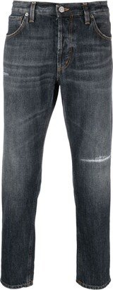 Distressed-Effect Tapered Jeans