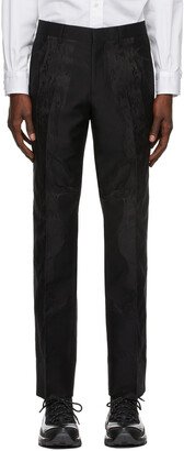 Black Silk Jacquard Tailored Classic Fit Trousers
