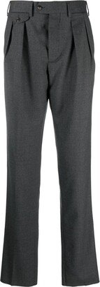 Pressed-Crease Wool Tailored Trousers