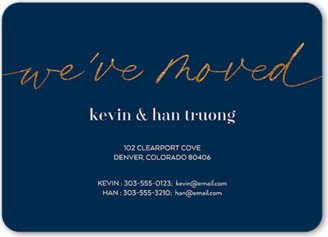 Moving Announcements: Modern Move Moving Announcement, Blue, 5X7, Matte, Signature Smooth Cardstock, Rounded