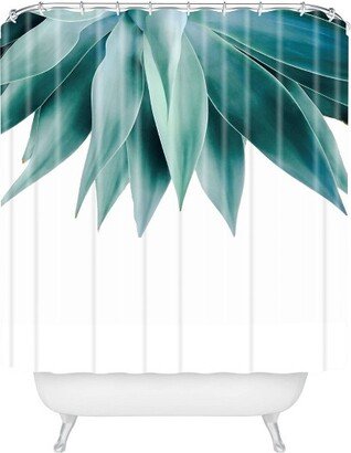 Gale Switzer Agave Fringe Shower Curtain Green