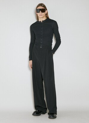 Wide Leg Wool Pants - Man Pants Black Eu - 46