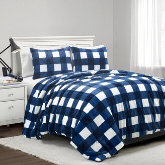Plaid Ultra Soft Faux Fur Light Weight All Season Kids Back To Campus Comforter Set