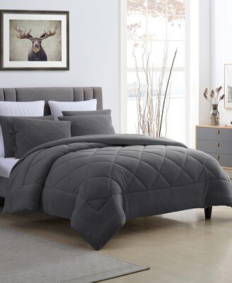 Fleece and Microfiber Reversible Full/Queen Comforter Set