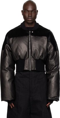 Black Flight Down Leather Jacket