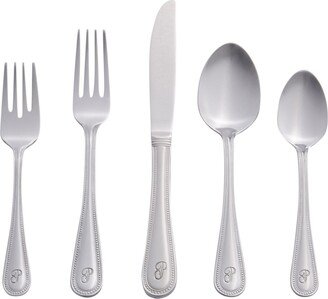 Riverridge Beaded 46 Piece Monogrammed Flatware Set - P, Service for 8