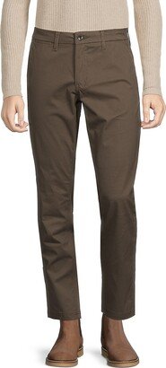 Slim Fit Solid Flat Front Pants